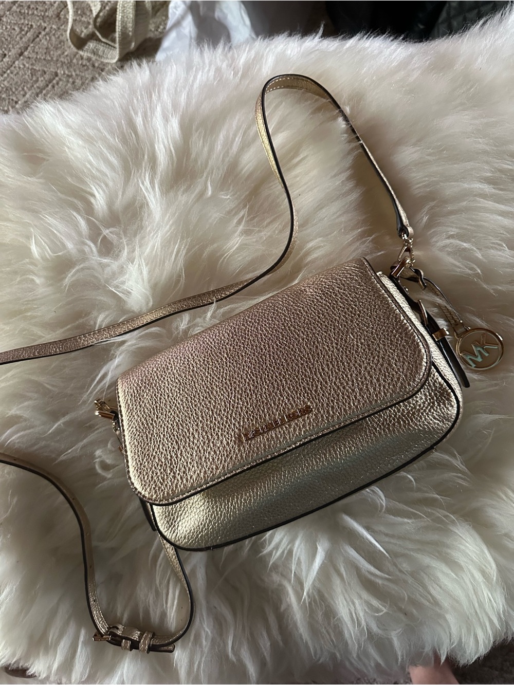 Michael Kors Metallic Metallic Gold Crossbody Bag